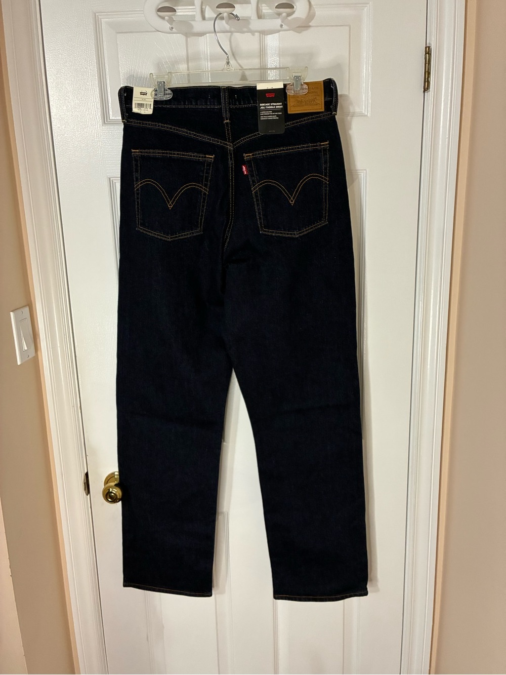 Levi's Women's Dark Indigo Ribcage Straight Leg Jeans - Picture 2 of 5